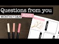 YOUR QUESTIONS ANSWERED 💜 Bullet journal questions and more | April monthly Q&amp;A video