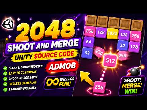 2048 Shoot And Merge Unity Source Code | Unity 2D Puzzle Game Template | 2D Game Unity