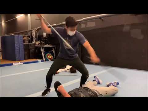 Cha-Lee Yoon (Donnie Yen's stunt double) with some blind swordsman action as Caine
