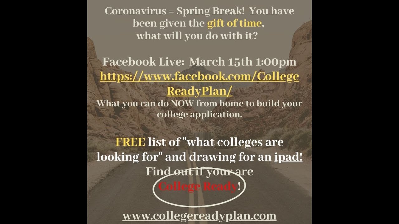 Coronavirus = Spring Break = Gift of time.  What will you do with it?