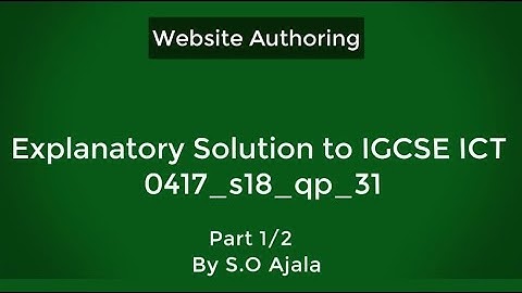 Explanatory Solution May June 2018 Website Authoring Paper 31