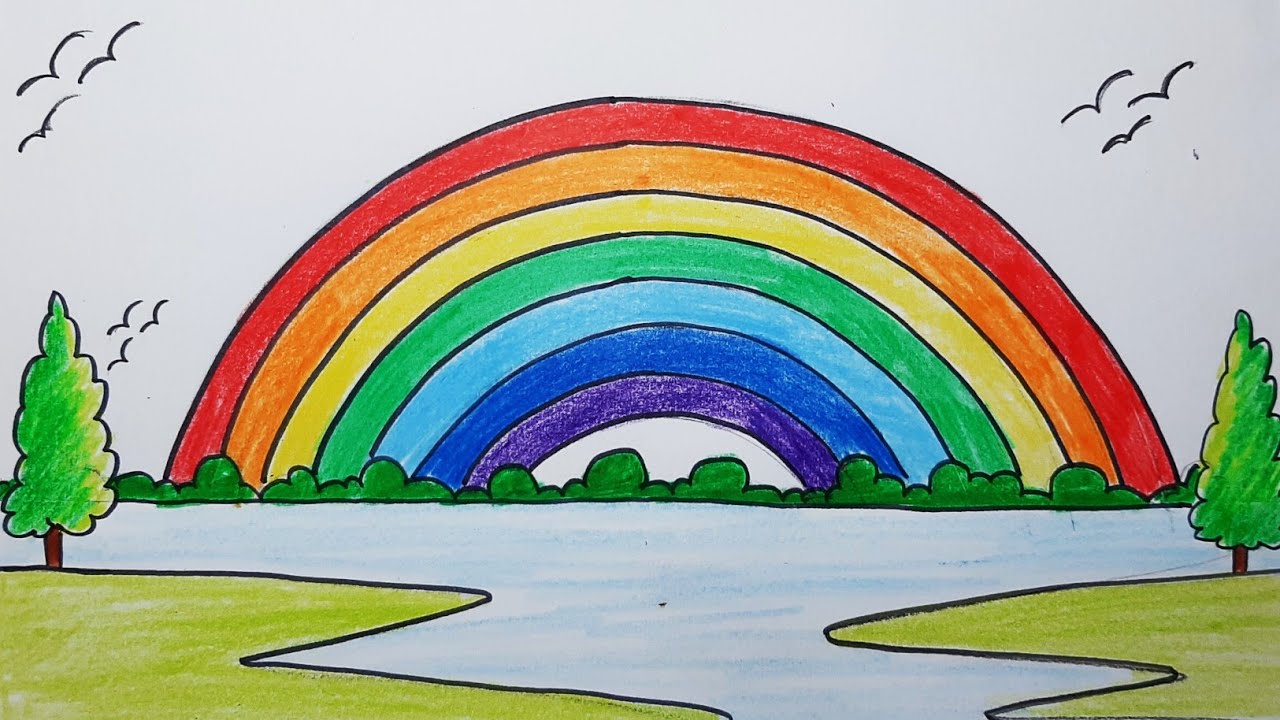 How to Draw Rainbow Step by Step // Rainbow drawing without ...
