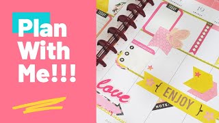 Plan with me using a combination of Dollar Tree and Happy Planner stickers |  Floral Love Theme!!!