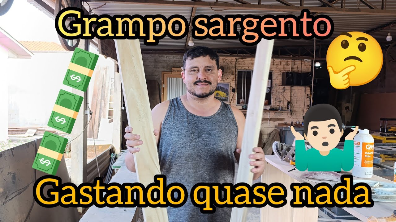 Grampo sargento para emendar madeira mais simples e barato do mundo.#diy #woodworking #façavocêmesmo