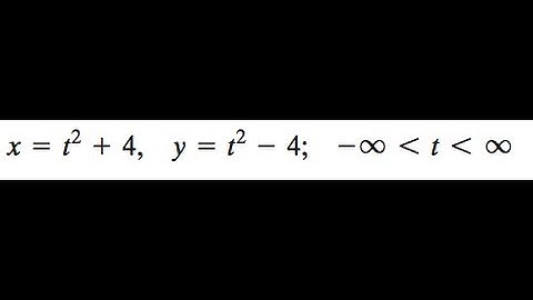 x = t^2+4, y = t^2-4 Find the rectangular equation