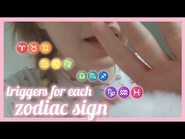 ASMR TRIGGERS for each zodiac sign! 🩷 [honey spoon, tracing, spit painting]