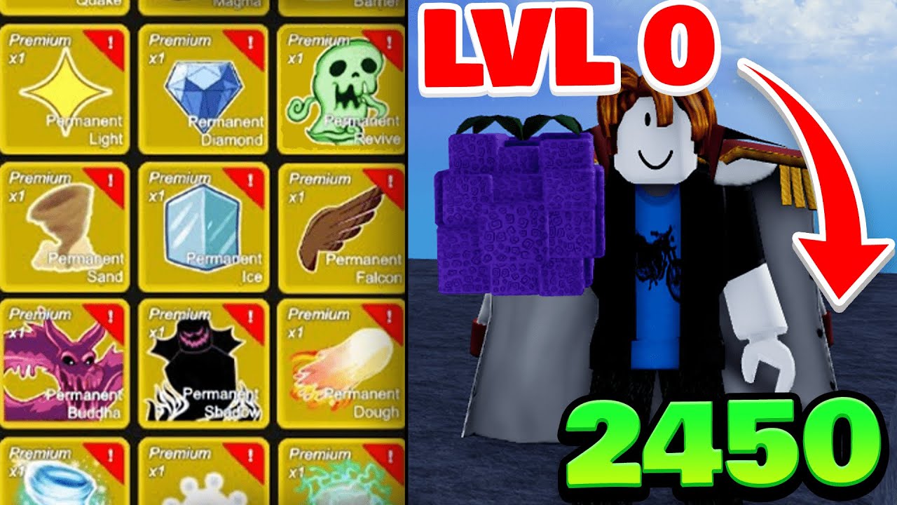 Level 1 - 2450 Buying and Awakening all PERMANENT FRUITS in Blox Fruits  Roblox 