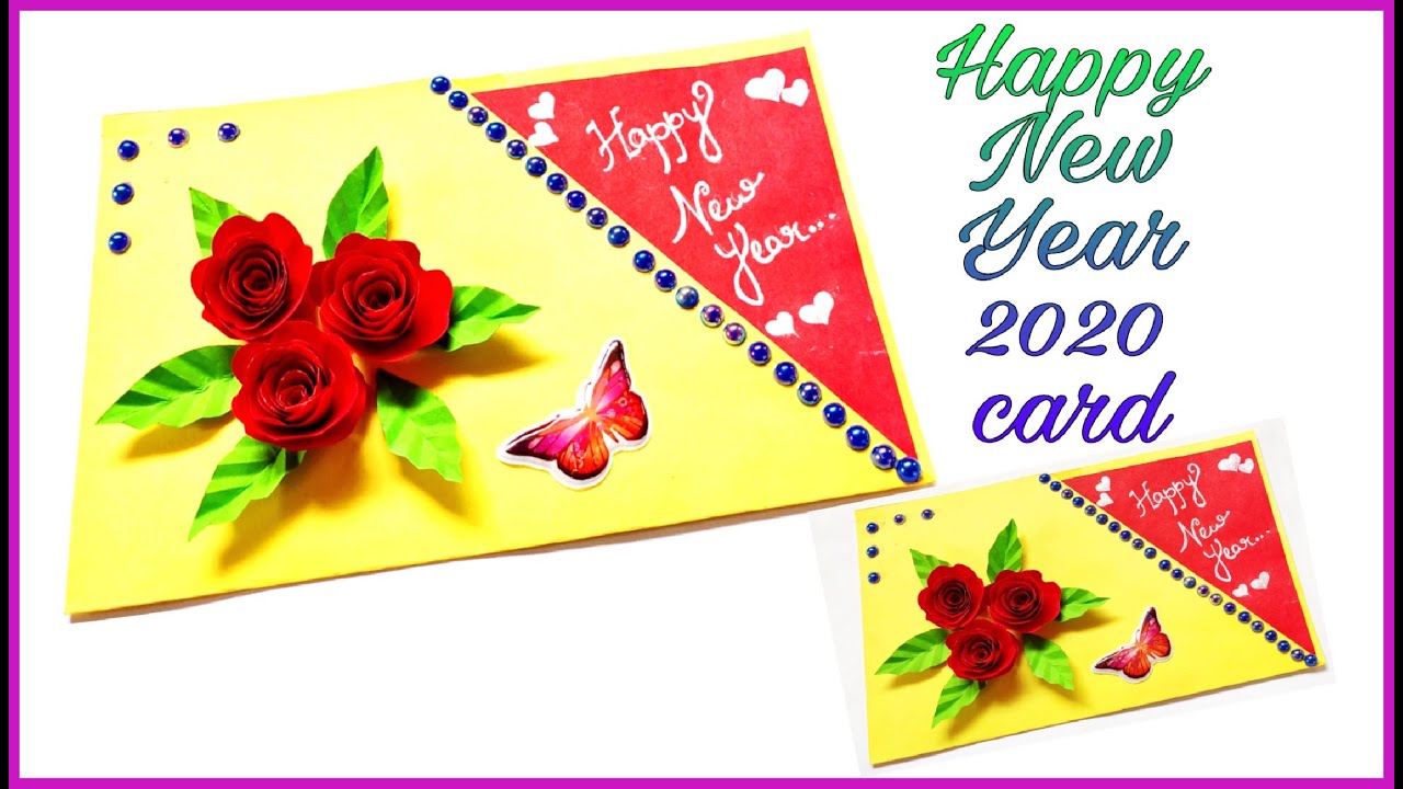 Beautiful Handmade Happy New Year Card 2020 Card Idea / Diy Greetings Card for New Year