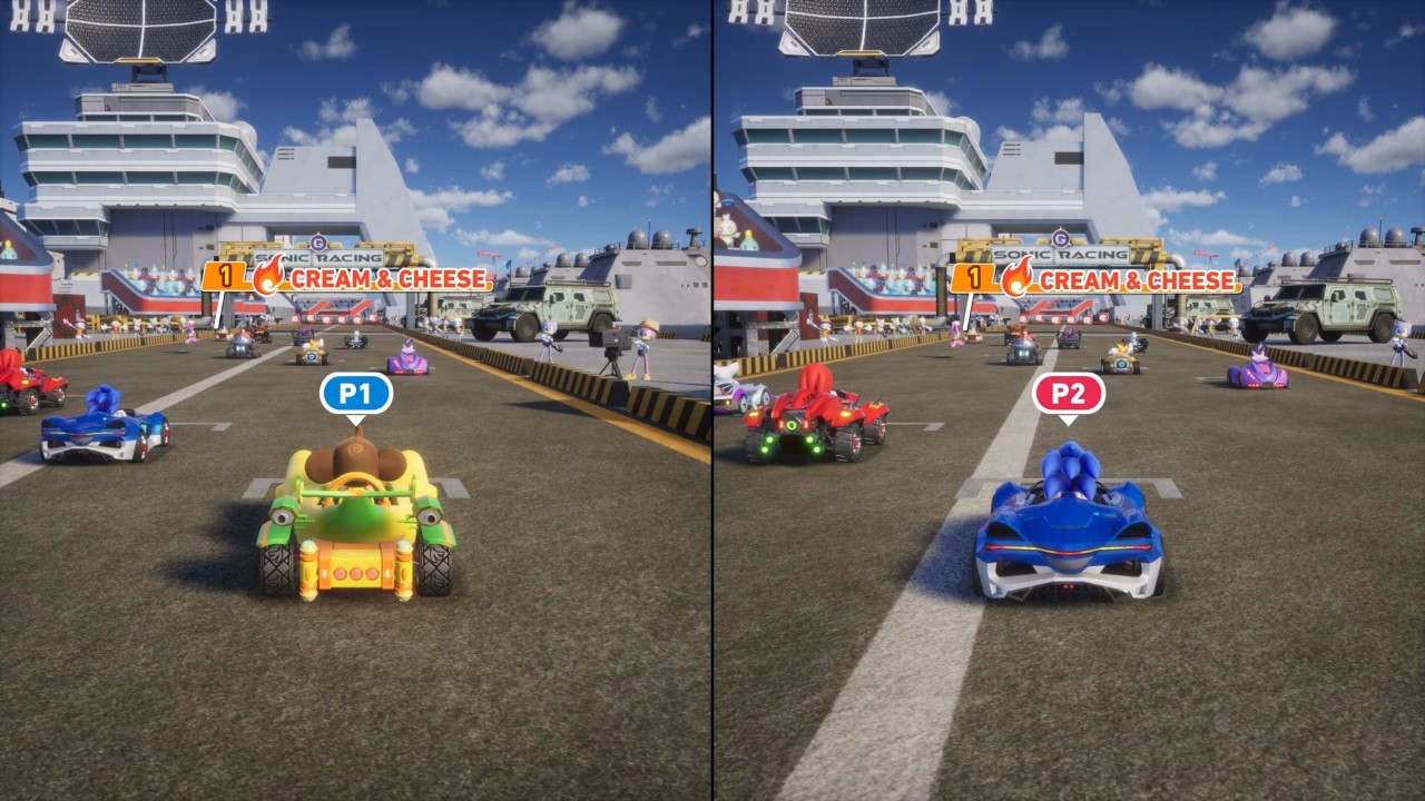 Sonic Racing: CrossWorlds 2-Player Split Screen Local Co-Op PS5 Gameplay (AiAi & Sonic)