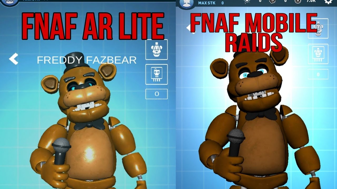 Все аниматроники в FNAF non AR I FNAF MOBILE RAIDS 