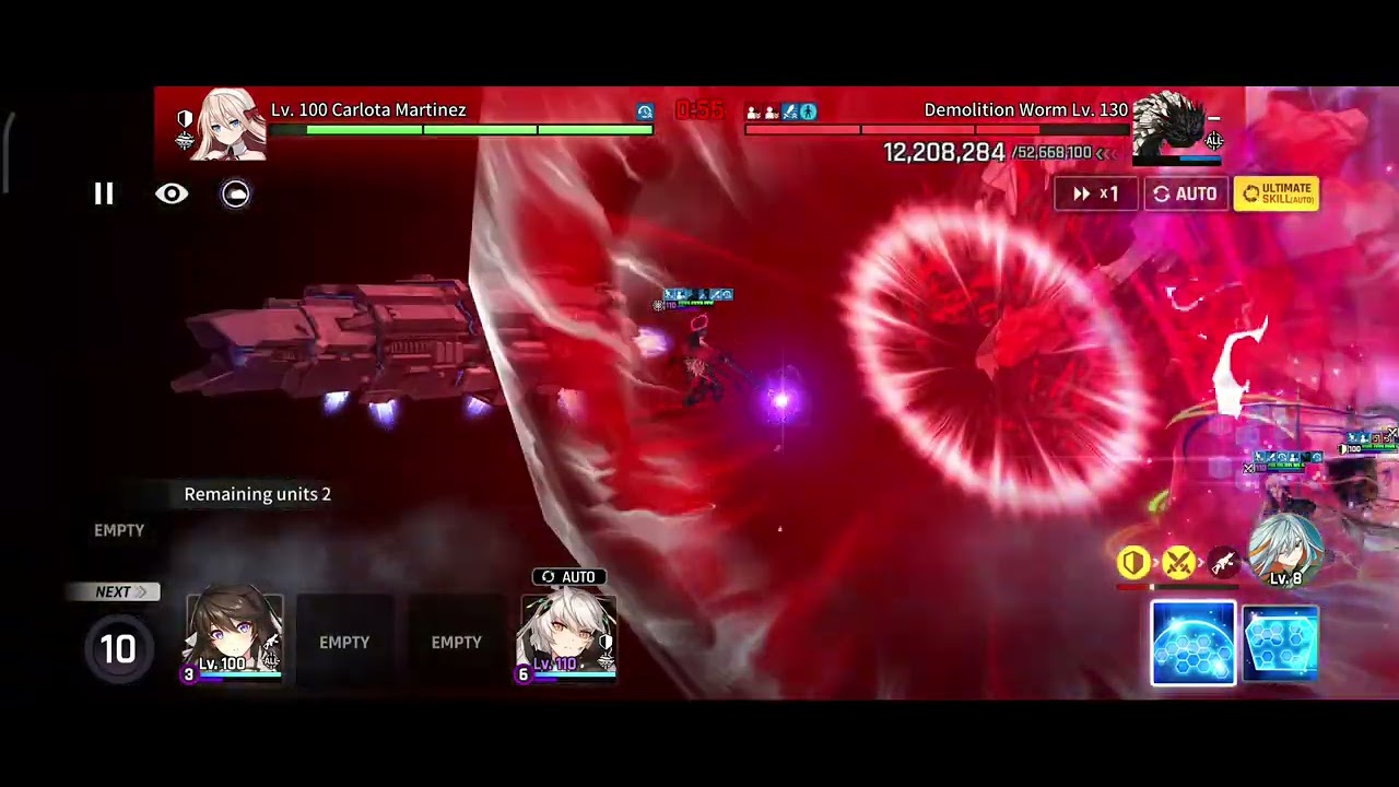 Using Asmodeus Rosaria, Coop Event Worm Boss level 8 safe run | Counter:Side SEA server