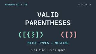 Valid Parentheses in Python | Stack Explained | NeetCode 021 / 150 Update