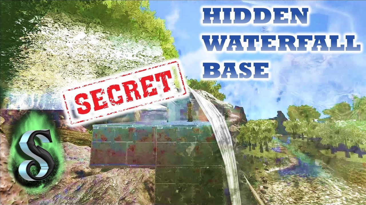 Ark 17 Secret Hidden Waterfall Mining Starter Base Build The Island Map Youtube