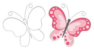 dessin facile | comment dessiner un papillon facile | dessin kawaii | dessins facile