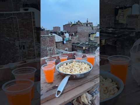 Chhat Par Popcorn 🍿 Party With Friends #viral #minivlog #cooking #shorts