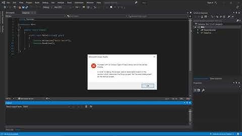 ERROR:"A project with an output type of class library cannot be started directly" Visual Studio 2019