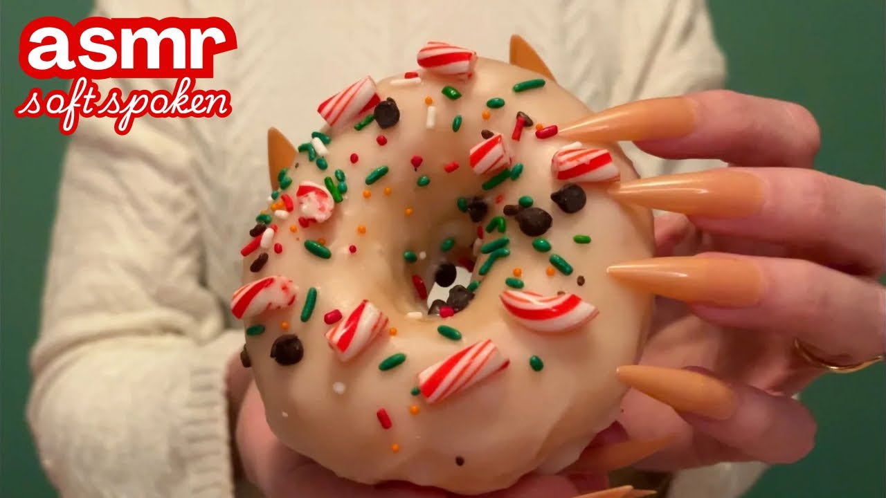 АСМР * Постукивание и царапание пончика!!