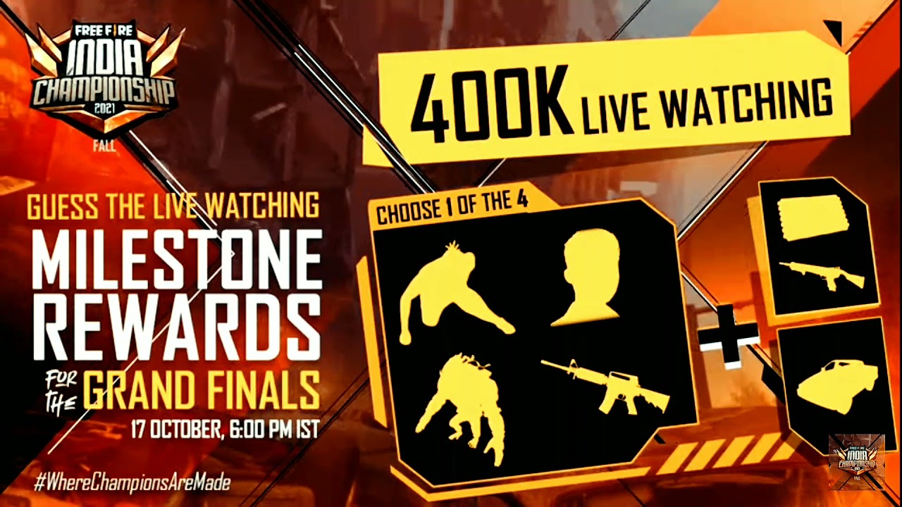 FFIC live watching rewards.Grand Finals 17 October,6:pm IST. 