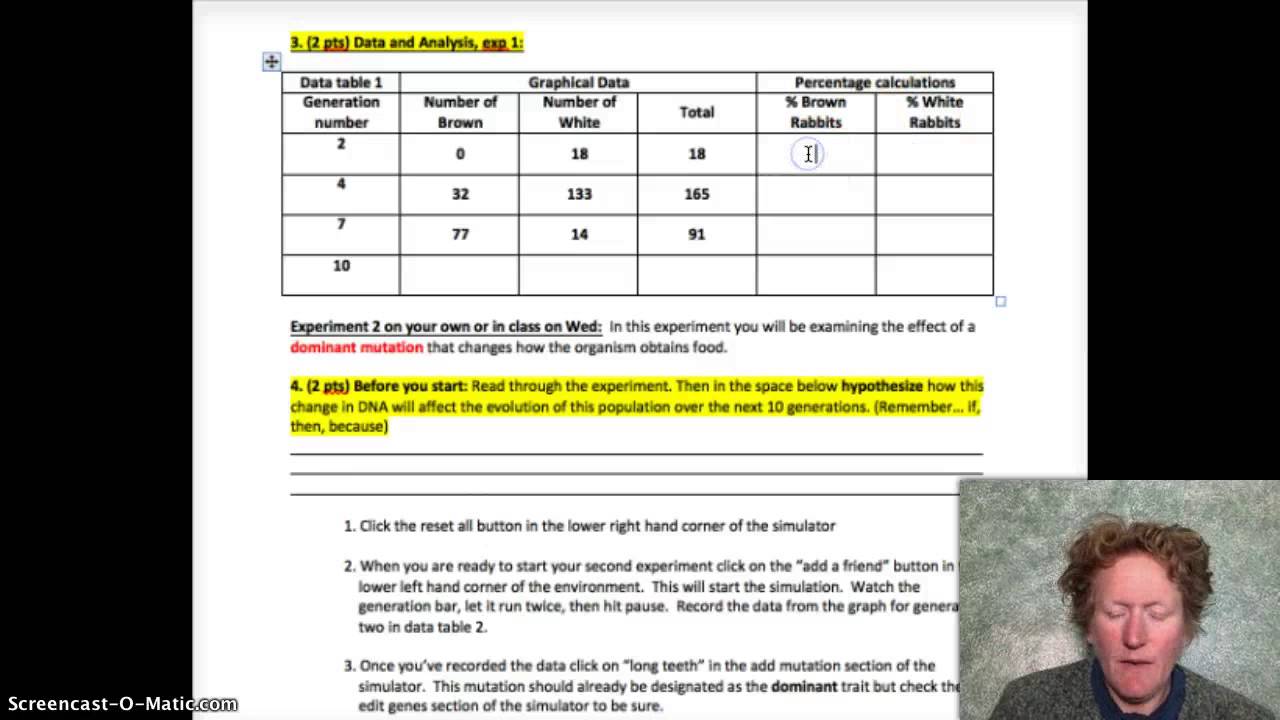 Bio Sem B Lab 2 20 Natural Selection Pt 1 Of 2 Youtube