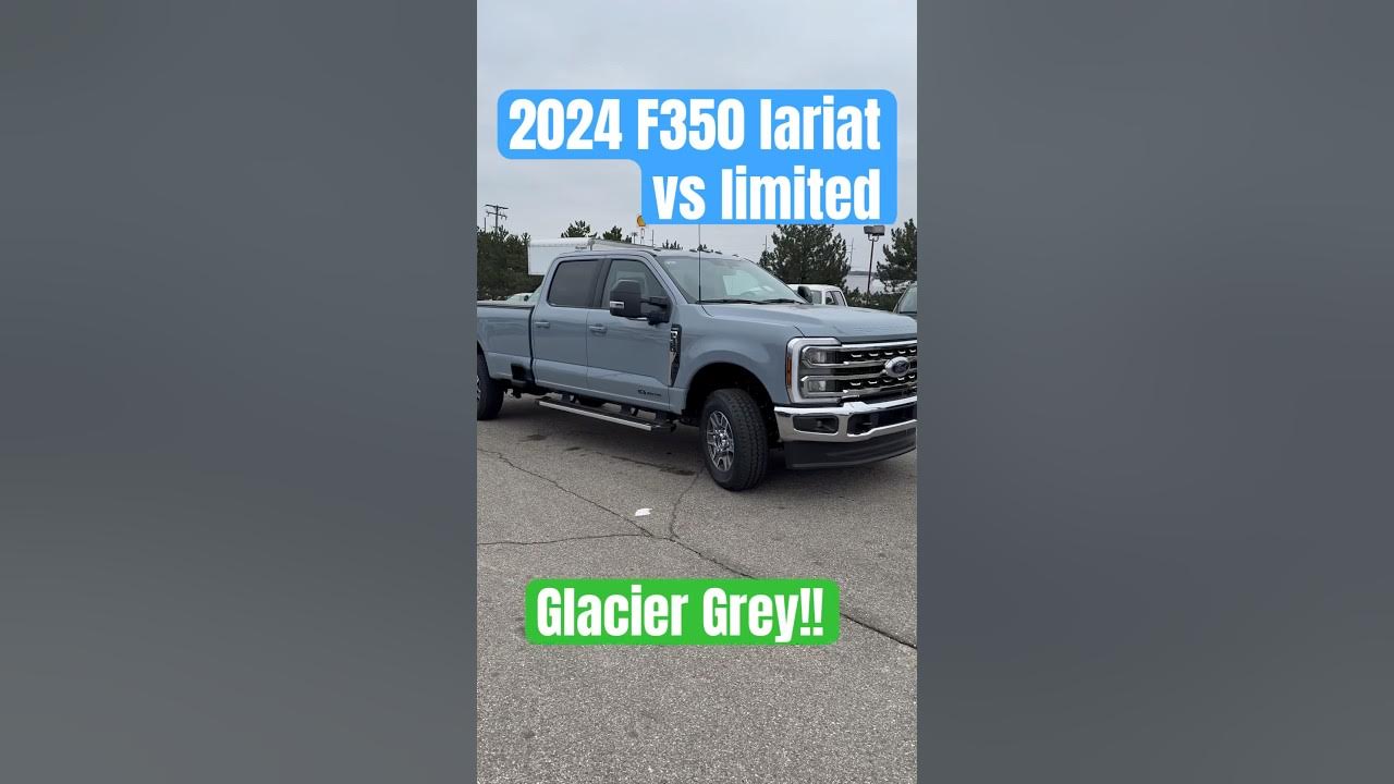 2024 Ford F350 Lariat Glacier Grey vs 2024 F350 Limited in Carbonized