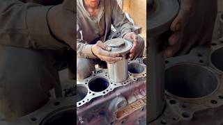 Perfect cylinder liner installation technique #automobile #tecnician #skills #short #viralshorts #yt