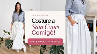 PASSO A PASSO como fazer SAIA CAPRI FRANZIDA + MOLDE GRATUITO