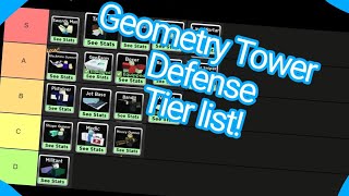 Geometry Defense Tower Tier List!