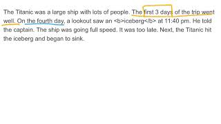 Know the order of events and steps in the text.