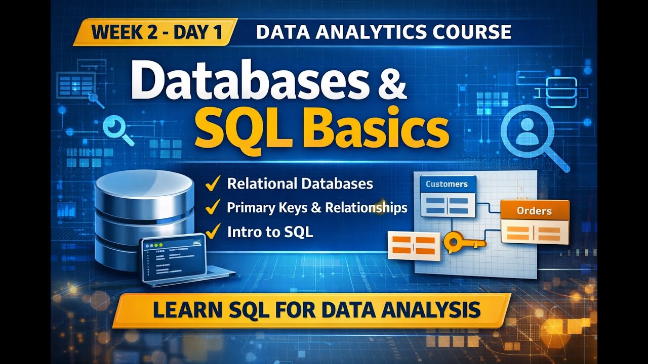 Week 2 Day 1 | Introduction to Databases & SQL Basics | Data Analytics Course