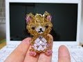 スワロフスキークマストラップの作り方　　頭編