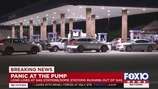 Long lines at gas stations after pipeline cyberattack sparks panic over fuel