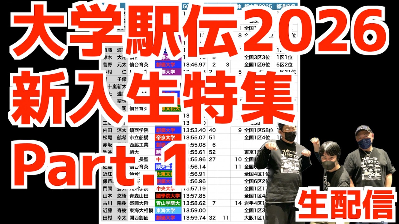 大学駅伝2026新入生特集Part.1！！【生配信】