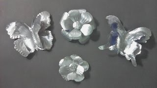 Flores y mariposas hechas de lata de aluminio / ALUMINUM CAN FLOWERS #CreandoconAlba