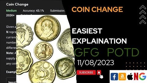 Coin change| |gfg potd today |POTD | GFG Problem of the Day | C++ | Java | Python @CodeThurst