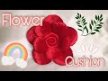 How to make flower pillow | كيف صنعت مخدة وردة | احمر | للديكور وتزيين الغرفة