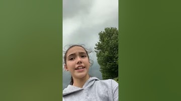 Lightning Strikes Tree Behind Girl During Selfie Video