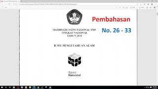 Pembahasan Soal OSN IPA SMP 2018 Tingkat Nasional // Soal No. 26 - 33