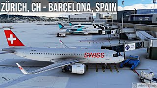 ✈️ MICROSOFT FLIGHT SIMULATOR 2020 | ZÜRICH, SWITZERLAND - BARCELONA, SPAIN | SwissAir - AcePilotHD