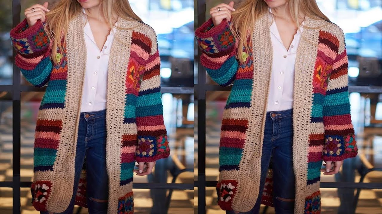 Hermosos Abrigos Tejidos a Crochet - YouTube