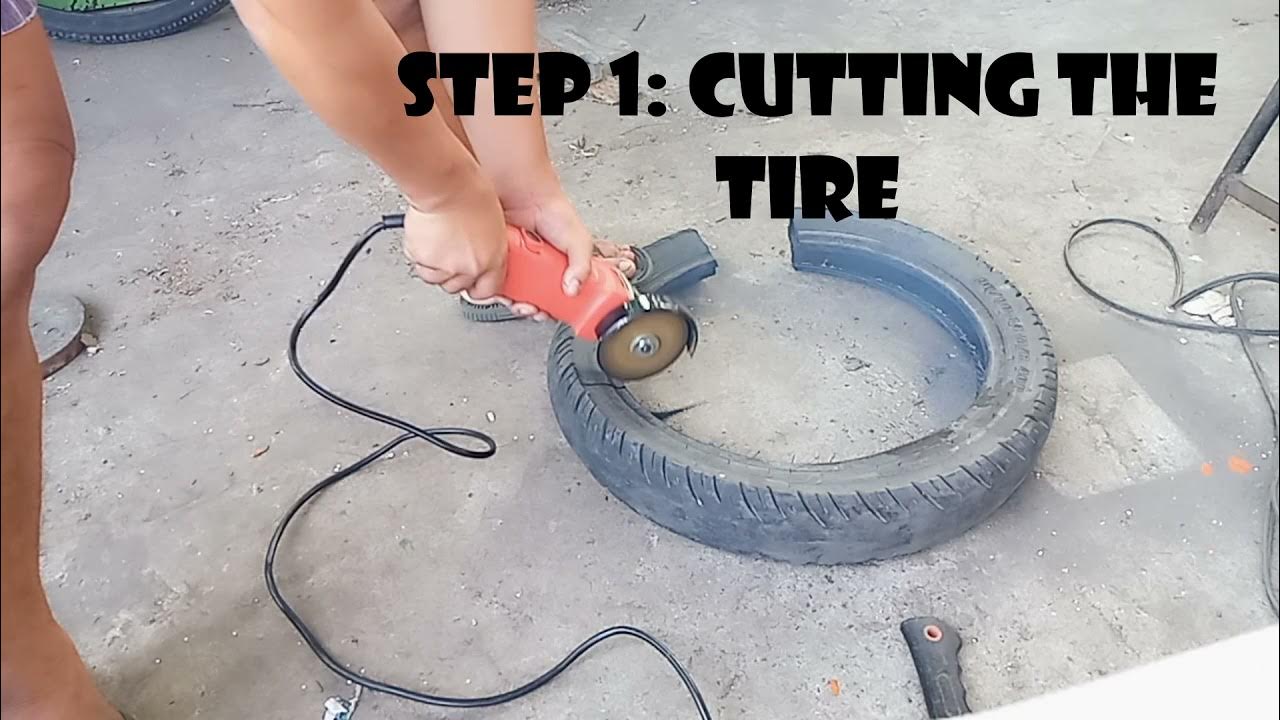 How to make batting tee(dual)from old motorcycle tire.DIY16 YouTube