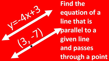 Find the equation of a line parallel to a given line and passes through a given point