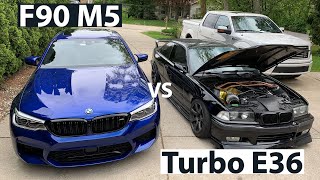 480 WHP Stock M52 Turbo E36 Vs F90 M5 Competition.... Crazy results!