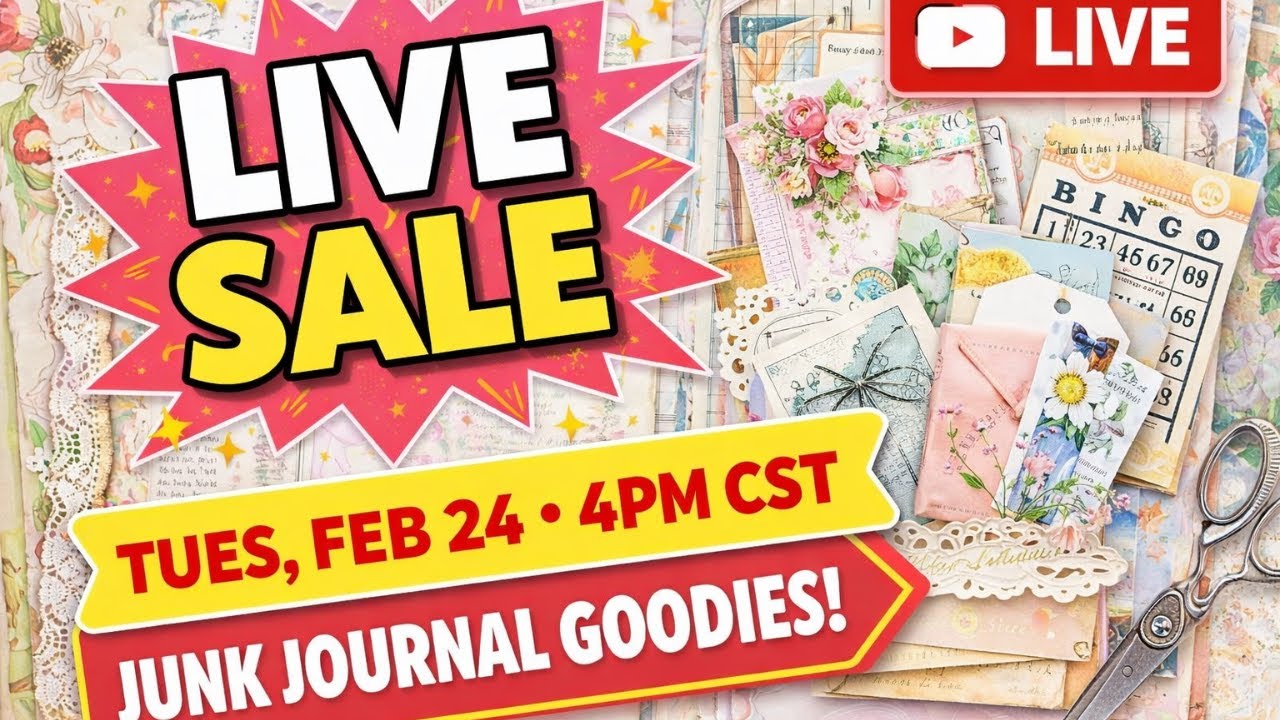 LIVE Junk Journal Sale! New Vintage Finds + Surprises!