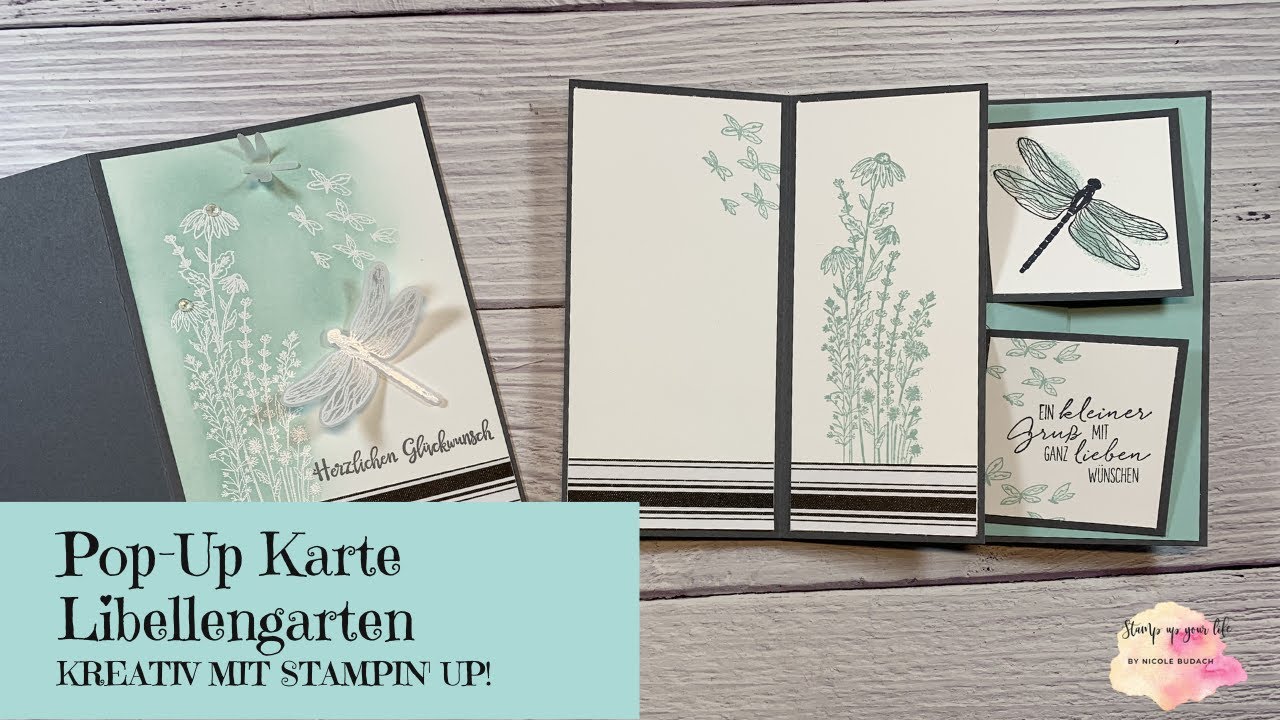 Pop up Karte Libellengarten