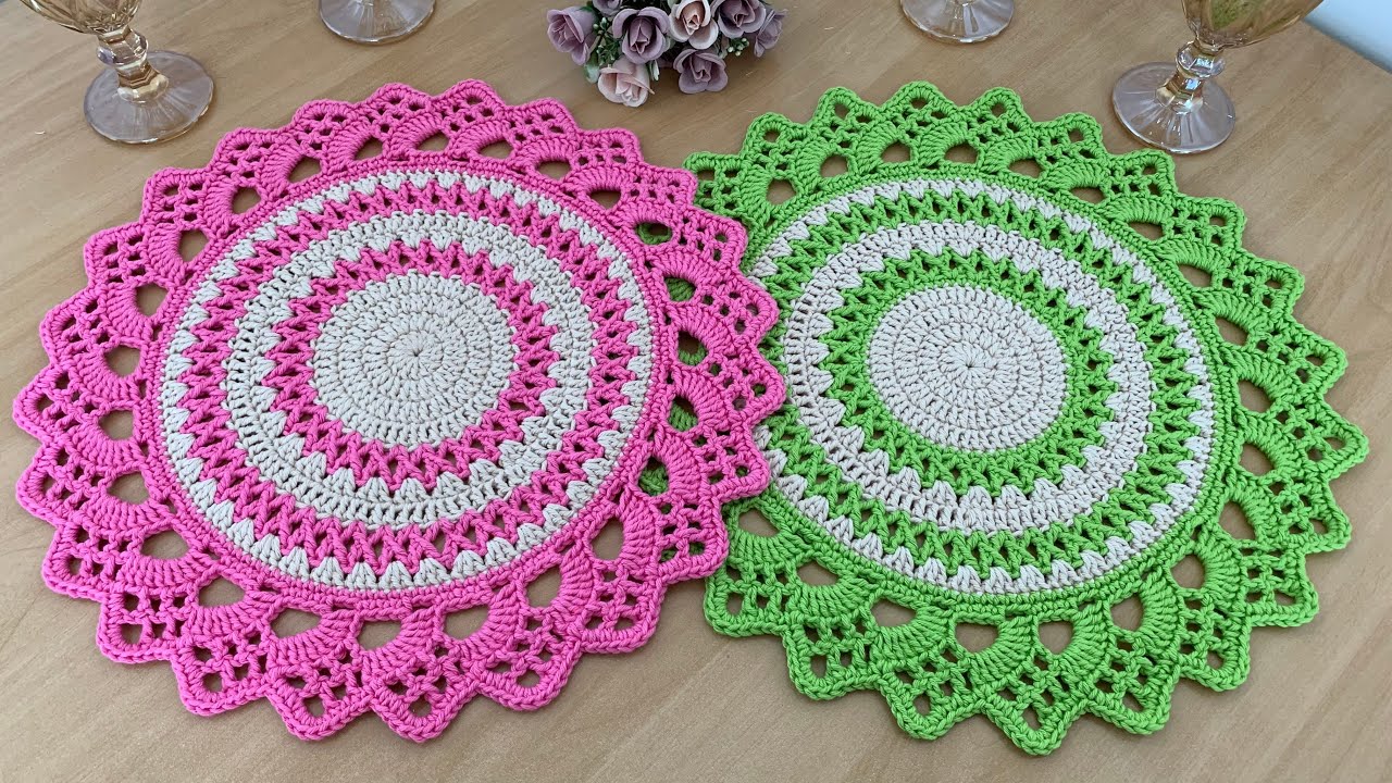 💗Vídeo aula Sousplat de Crochê Magia Solar. Fácil, econômico e maravilhoso 💚