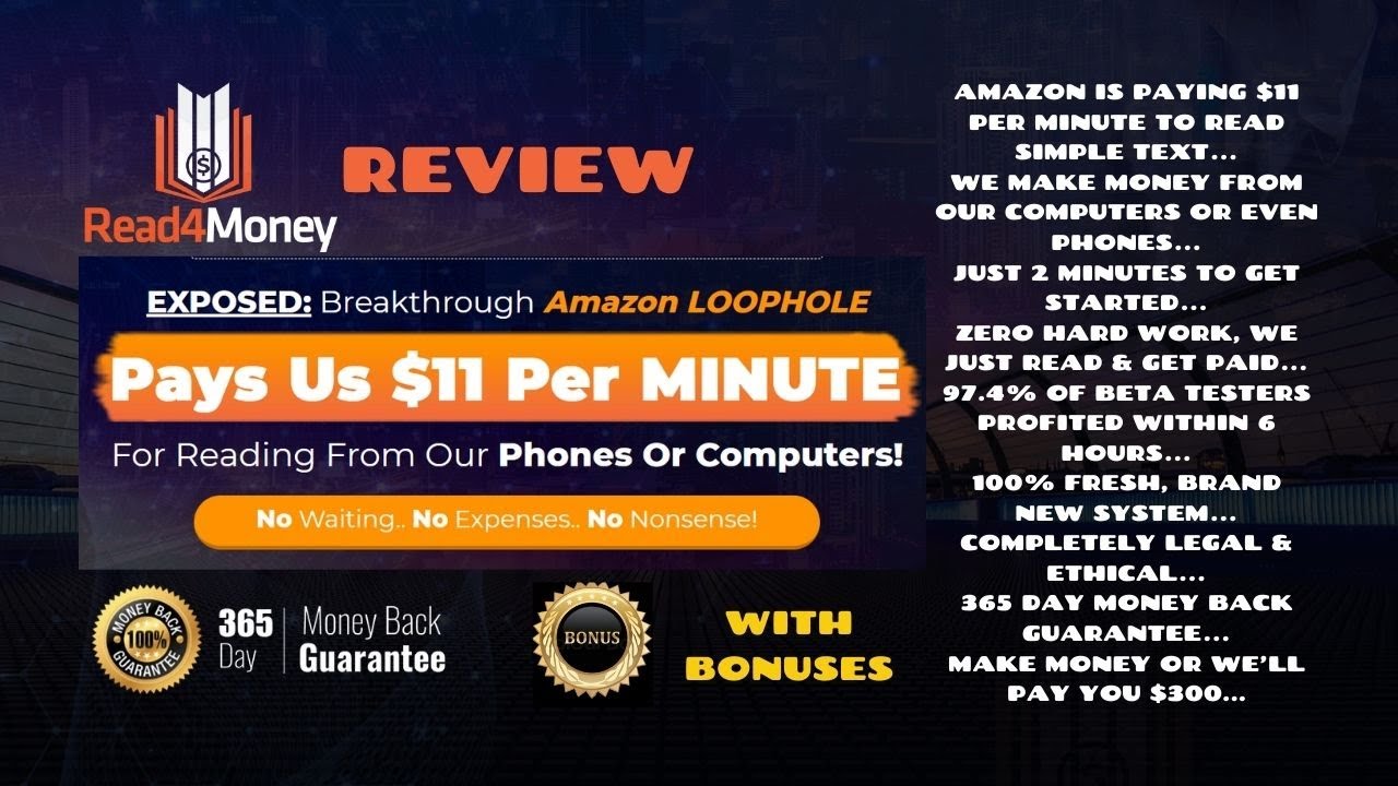 Read4Money Review🎁 ✅How did Amazon pay 11 per minute for reading
