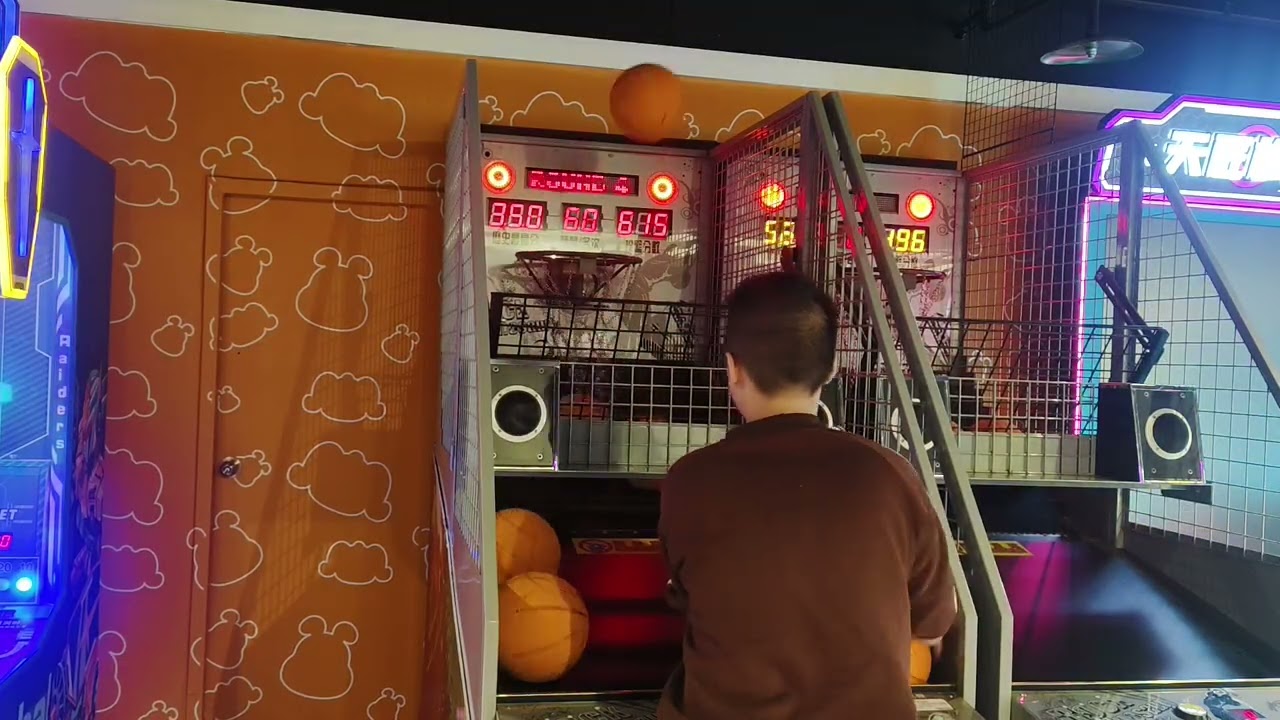 20260130@卡通尼樂園明曜店搖滾投籃機6顆🏀三人接力程度