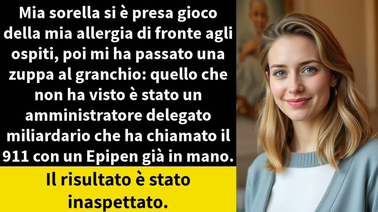 Mia sorella si è presa gioco della mia allergia di fronte agli ospiti, poi mi ha passato una zup