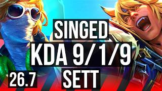 SINGED vs SETT (TOP) | Good KDA: 9/1/9 | KR Master | 26.7
