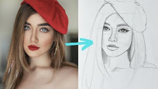 How To Draw a Face Using a Reference // Step by Step // Draw With Me